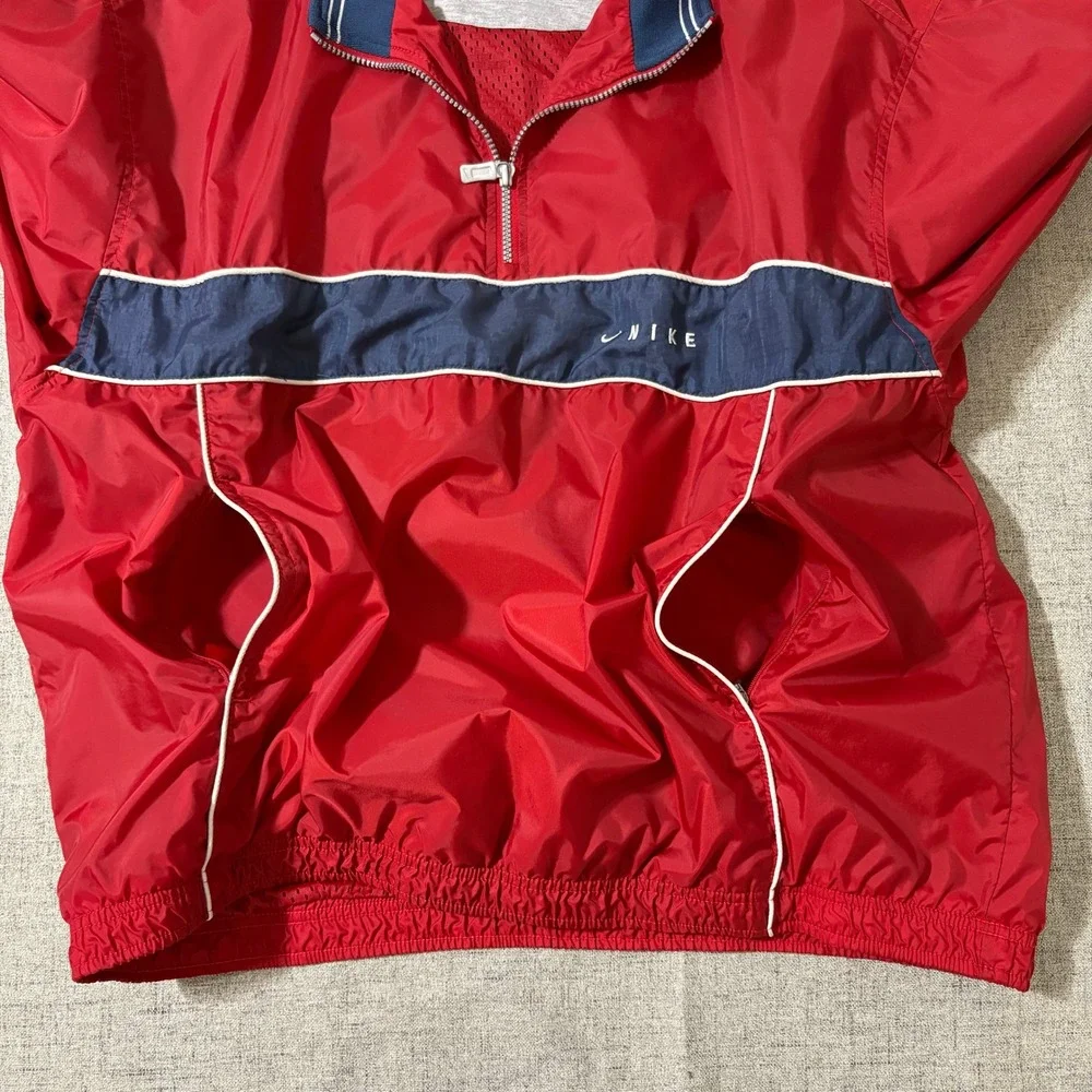 Vintage 90s Nike Jacket Men XL Red Blue White Pullover Sports Anorack